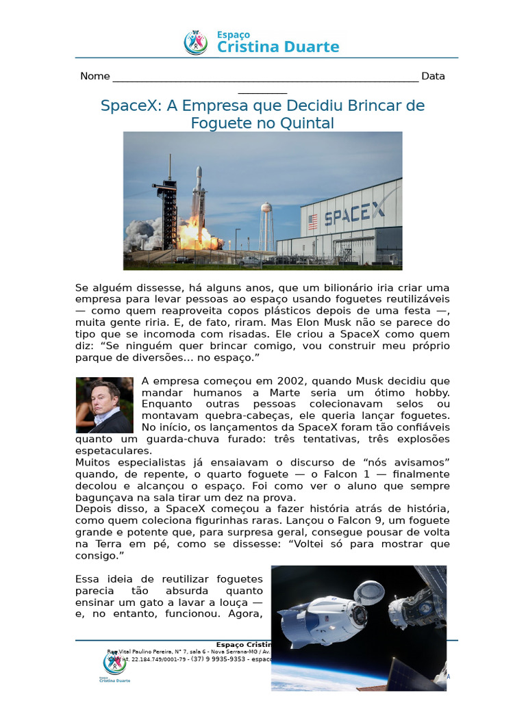 SpaceX: Inovações e Desafios Espaciais | PDF | Space X