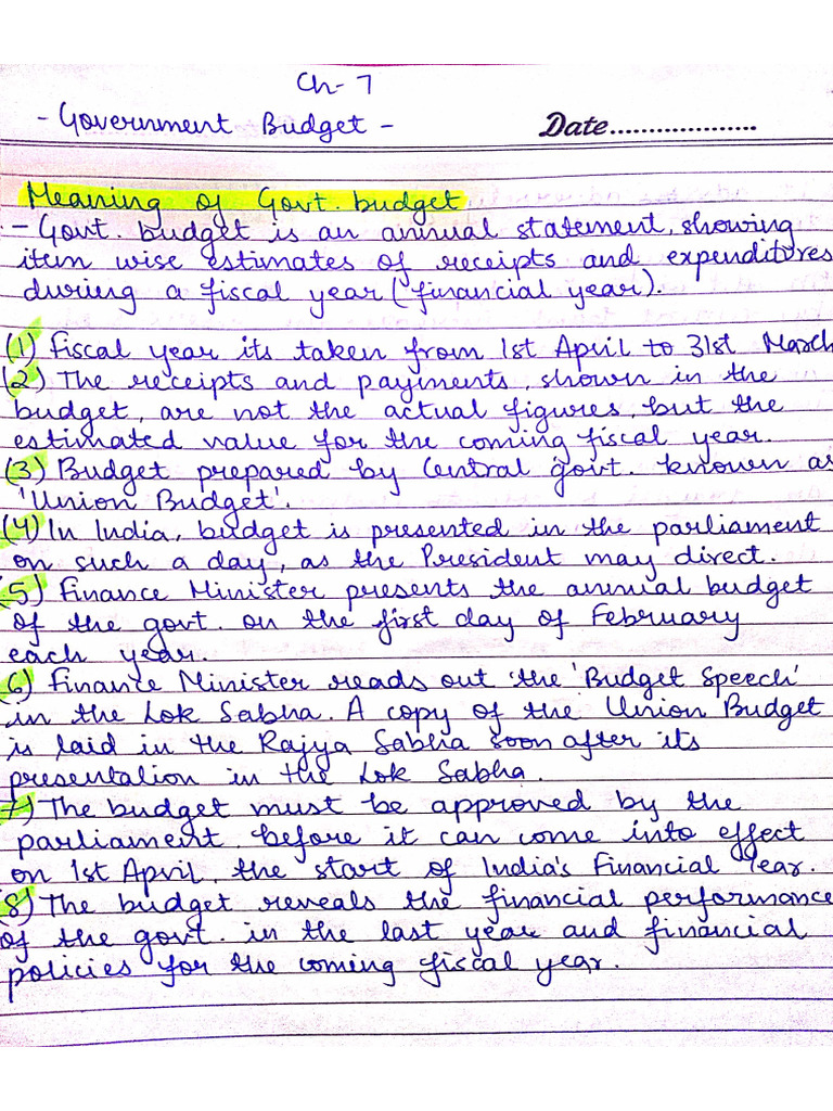 Ch 10 Government Budget Pdf