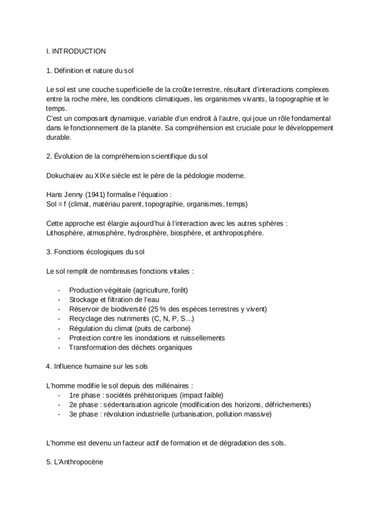 Importance et enjeux des sols terrestres | PDF | Sol (pédologie ...