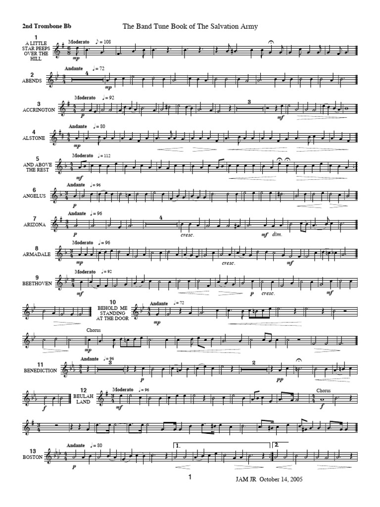 Band Tune Book of The Salvation Army | PDF | Éléments de la