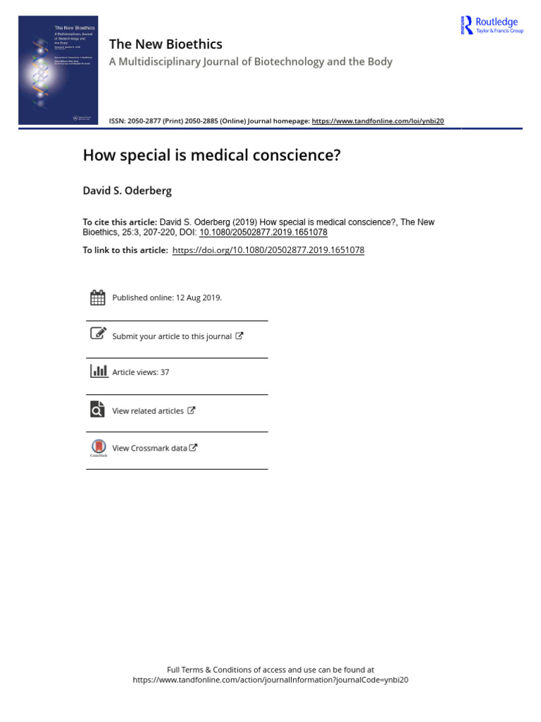 Medical Conscience and Ethical Debate | PDF | Conscience | Bioethics