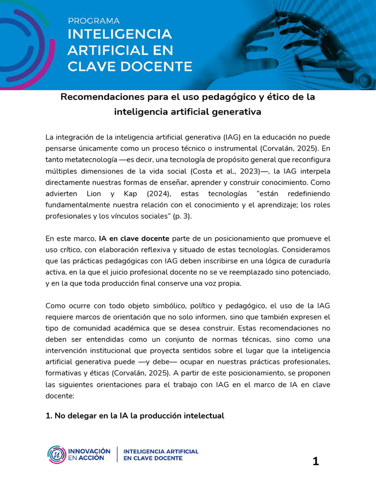 Uso ético de IA generativa en educación | PDF | Inteligencia artificial ...