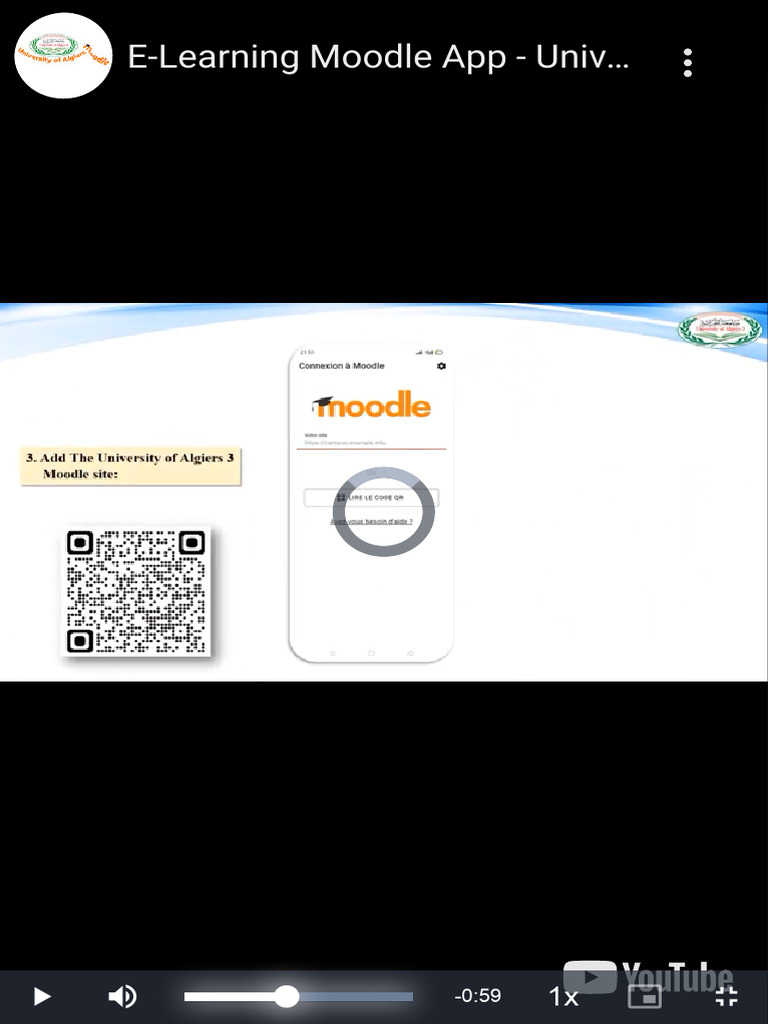 E-learning-Univ-Algiers3 Moodle App Way to Install طريقة تثبيت تطبيق ...