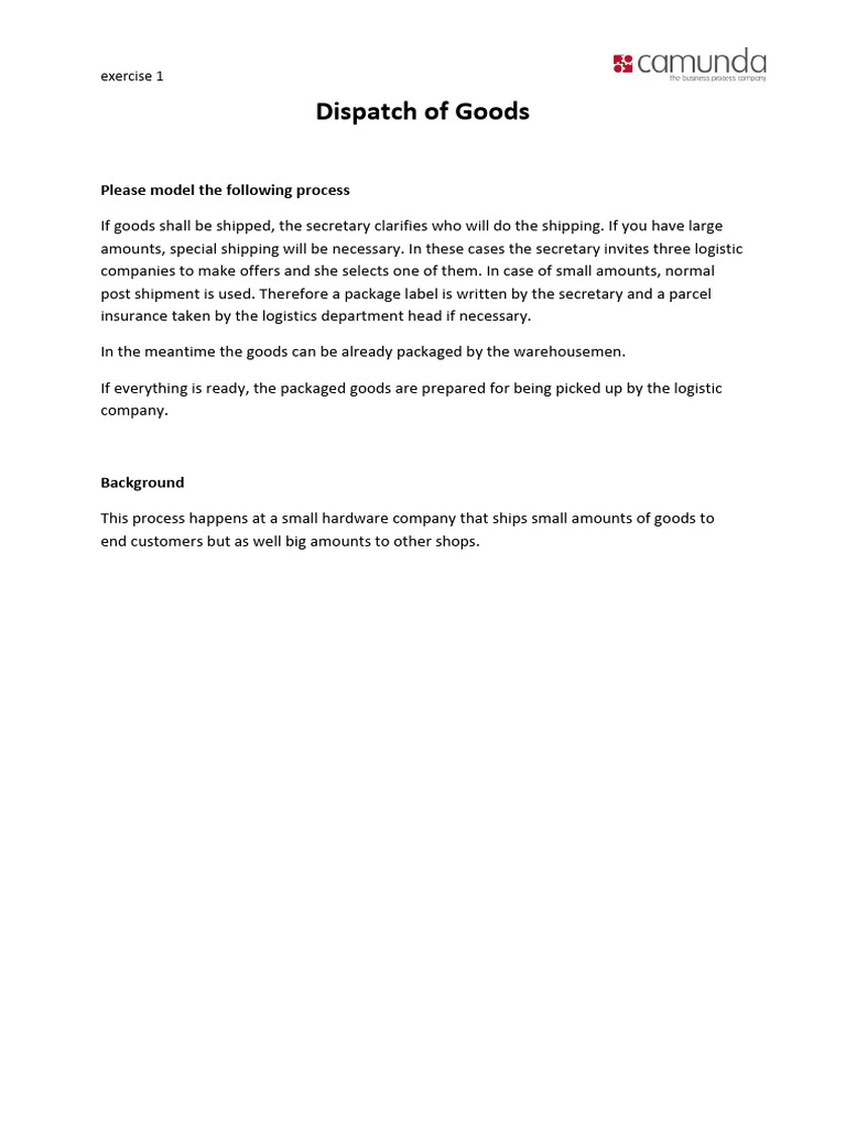 Dispatch Process for Shipping Goods | PDF