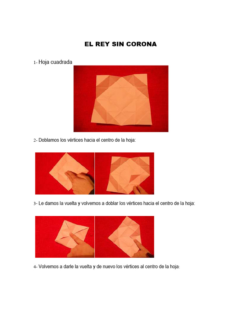 Manual de Origami: Rey y Figuras | PDF