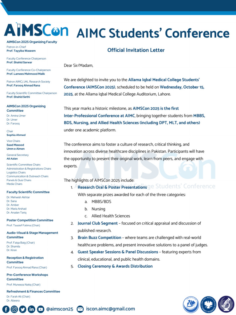 AIMSCon Invitation | PDF