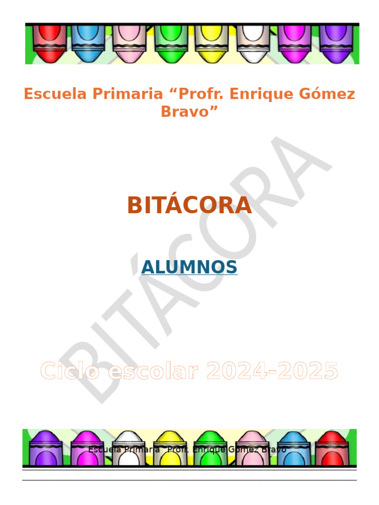 Bitácora de Alumnos 2024-2025 | PDF