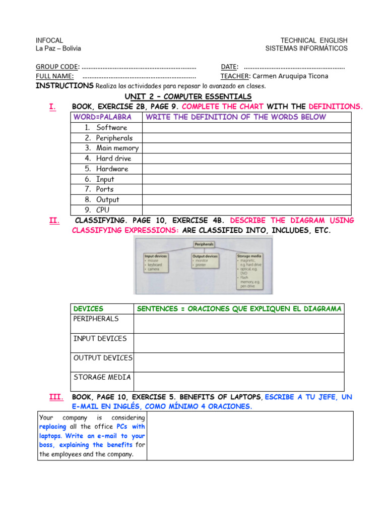 Units 2 - Computer Essentials, Infocal 25, Lic. Carmen | PDF