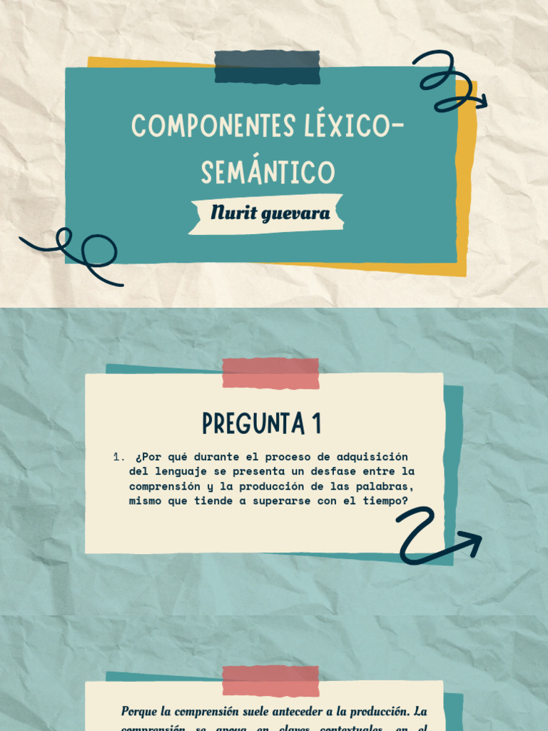 Componentes Léxico-Semántico | PDF | Palabra | Léxico