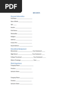Biodata Form Template with Photo | PDF