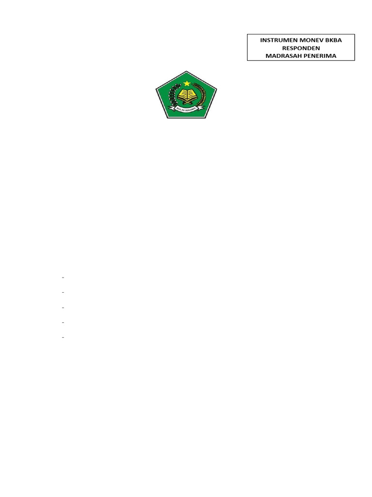 Monev Bantuan BKBA Madrasah 2023 | PDF