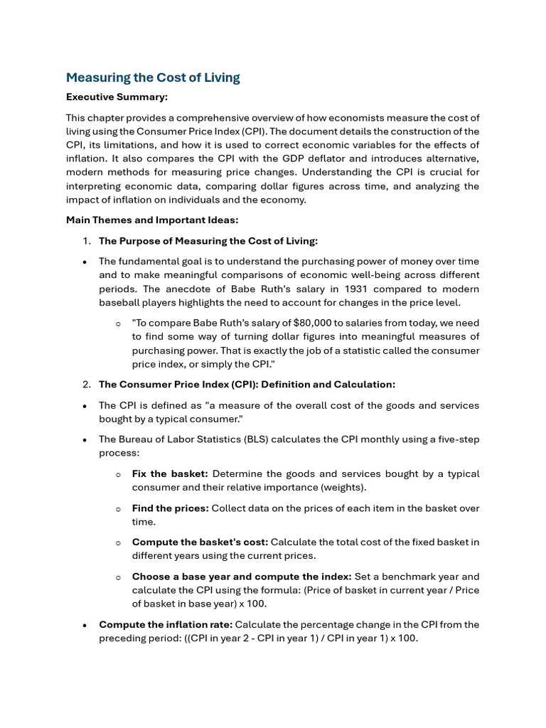 Understanding the Consumer Price Index | PDF | Cost Of Living ...