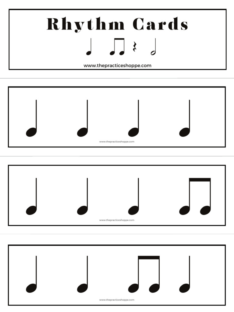Rhythm Cards for Practice Sessions | PDF