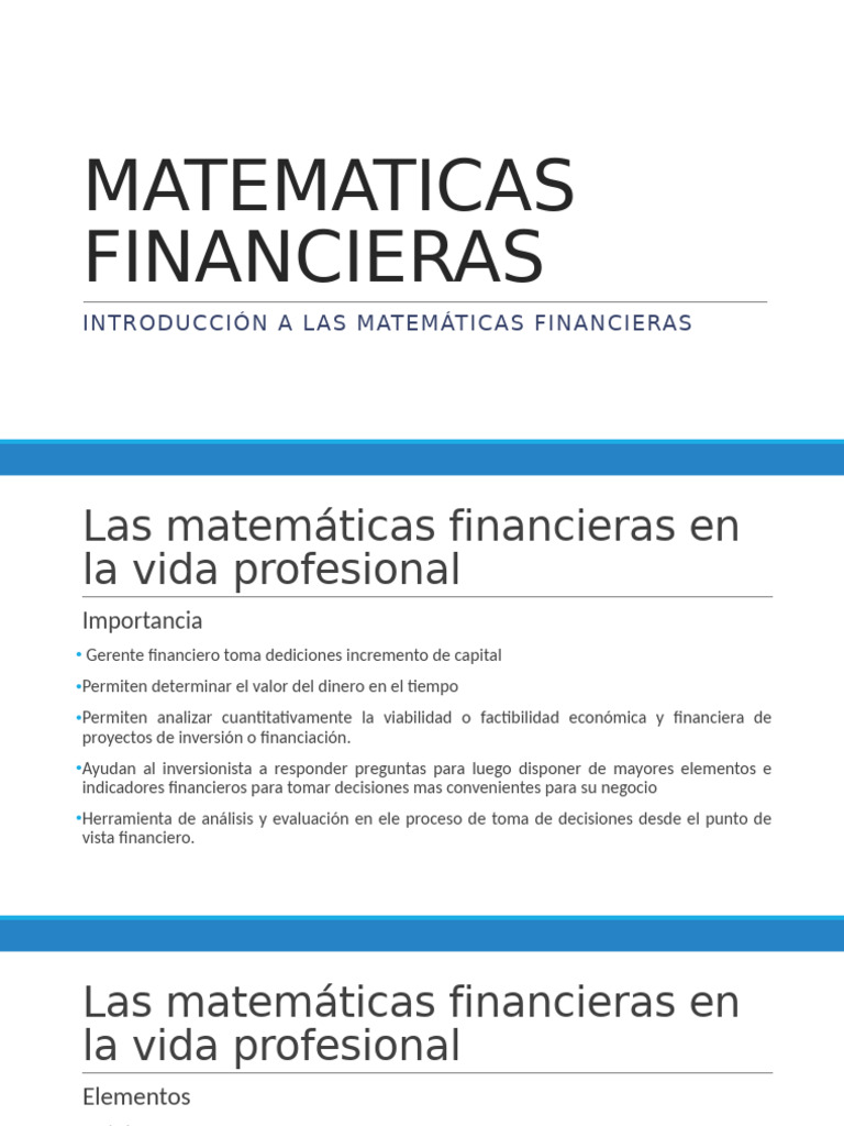 Introducción a Matemáticas Financieras | PDF | Interés | Exponenciación