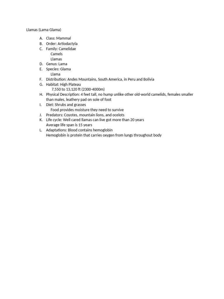 Llamas Note | PDF