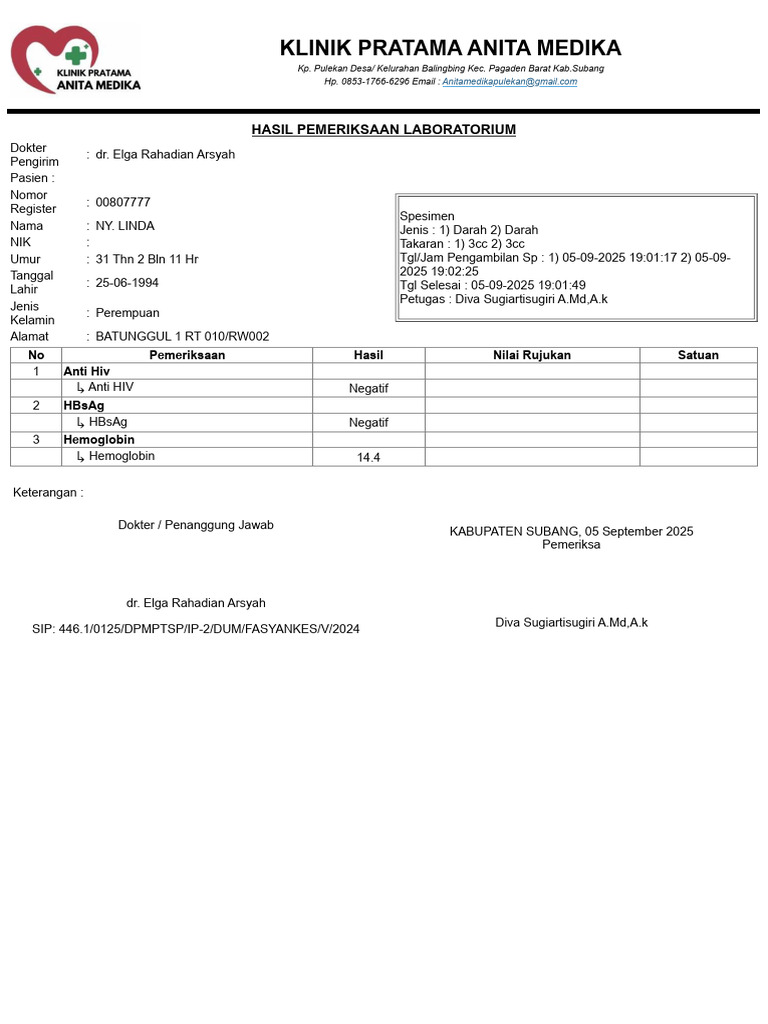 Hasil Hiv Ny Linda Pdf