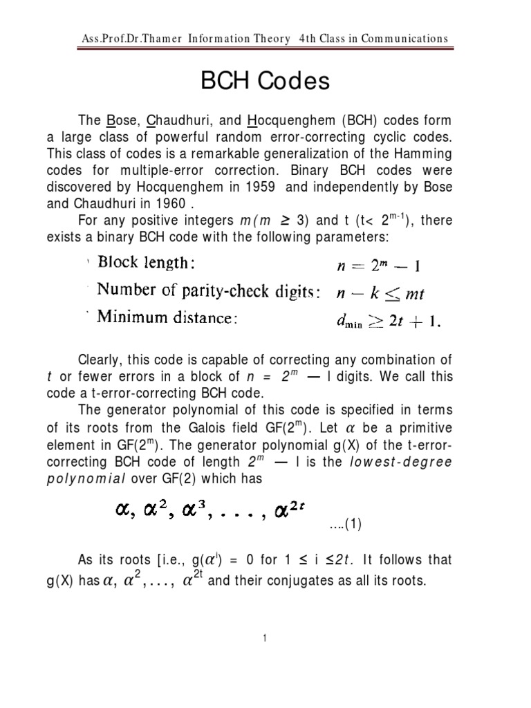 BCH Rs Codes PDF