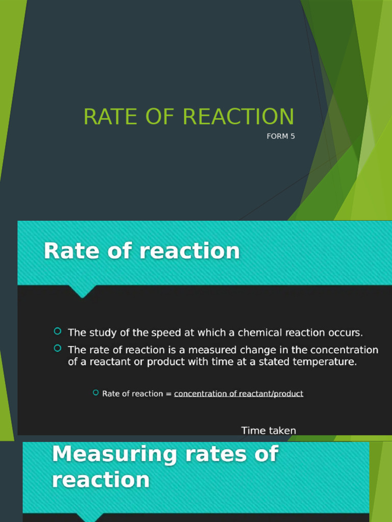 Rate of Reaction | PDF