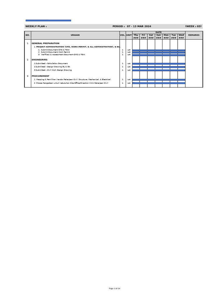 Week - Progress Report - Jembatan Timbang - Mifa Project 3 | PDF