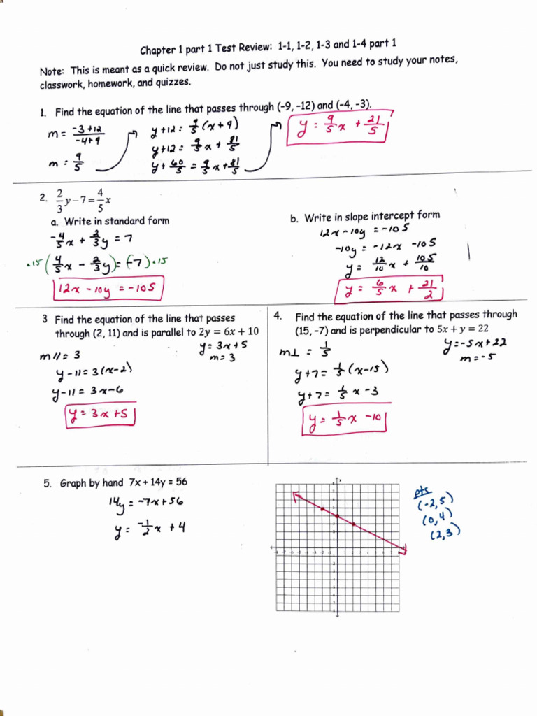 Chp+1+Test+Review+1 1+thru+1 4 | PDF