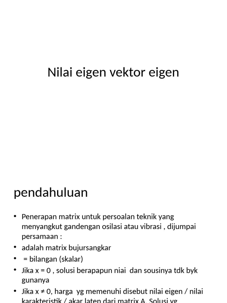 Nilai dan Vektor Eigen dalam Matriks | PDF