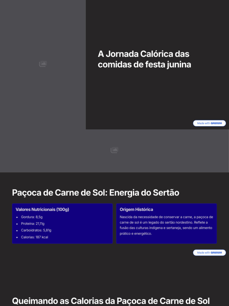 A Jornada Calorica Das Comidas de Festa Junina | PDF | Caloria | Carne