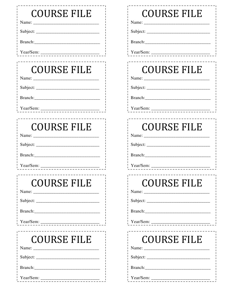 Course File Template for Students | PDF