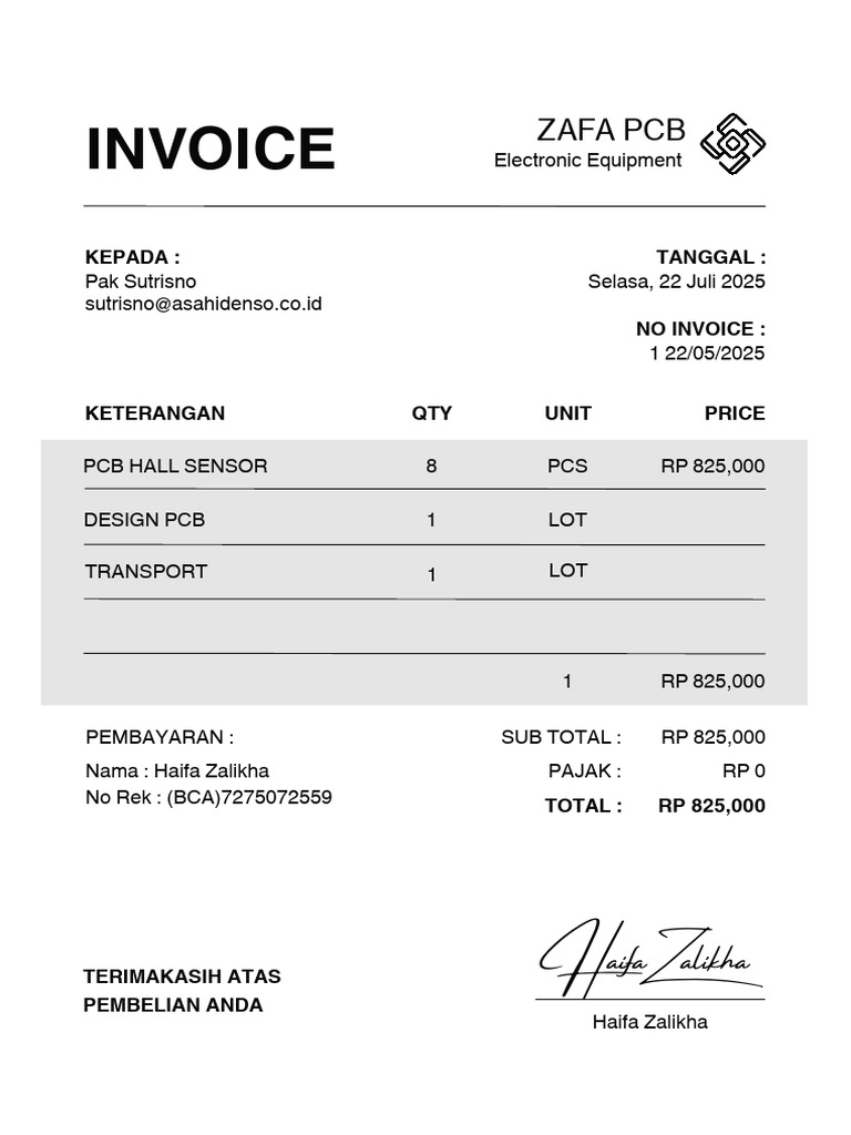 Invoice PCB 01 | PDF
