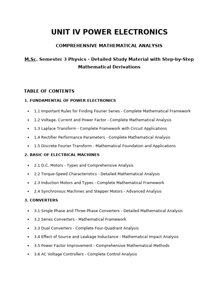 Power Electronics Mathematical Analysis | PDF | Power Electronics ...