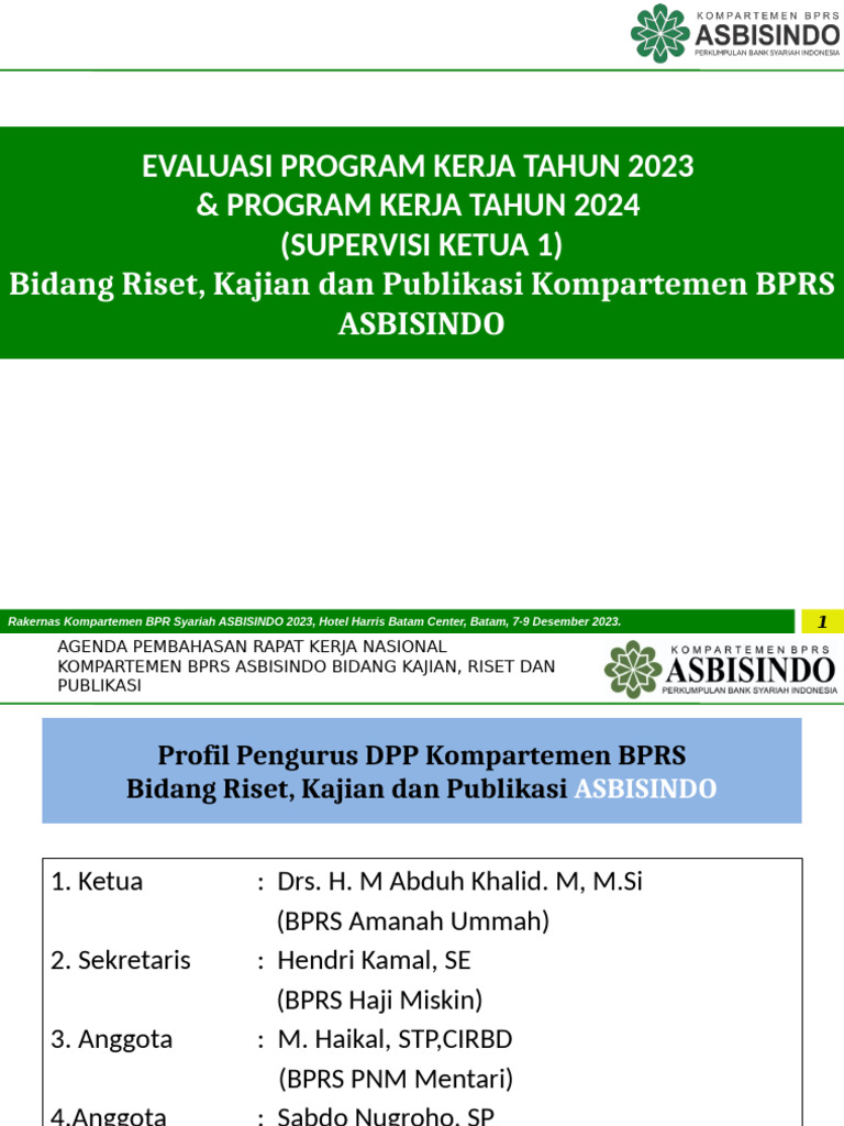 1-Program Kerja Bidang Riset & Kajian Tahun 2024. (Batam, 7-9 Desember ...