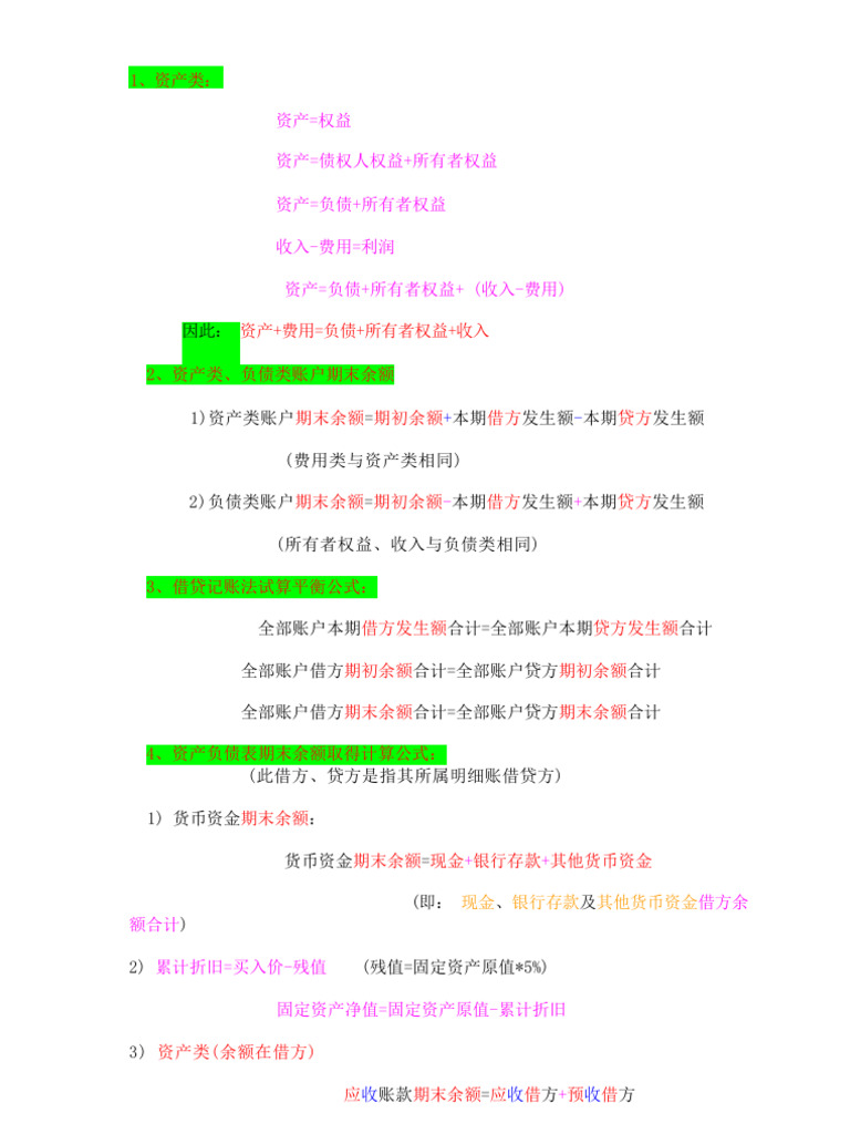 会计基础公式汇总【3页】 | PDF