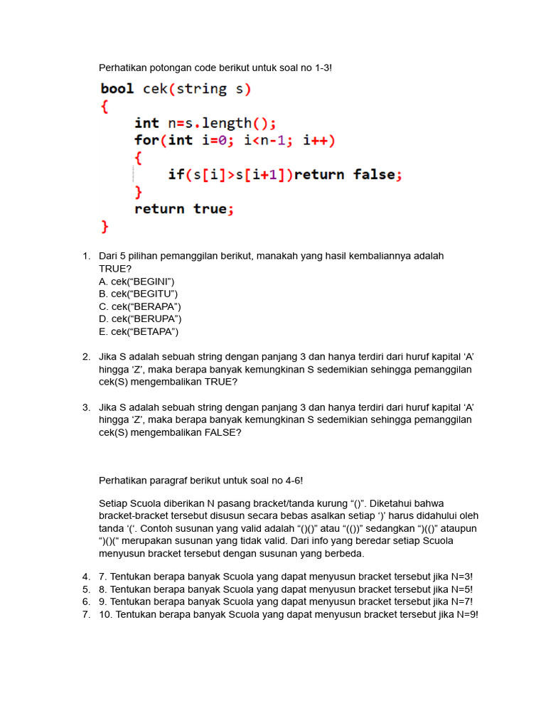 Soal Pemrograman dan Logika Matematika | PDF