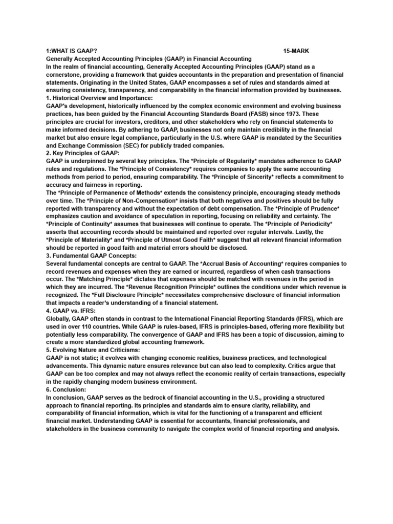 Understanding GAAP and Financial Statements | PDF | International ...