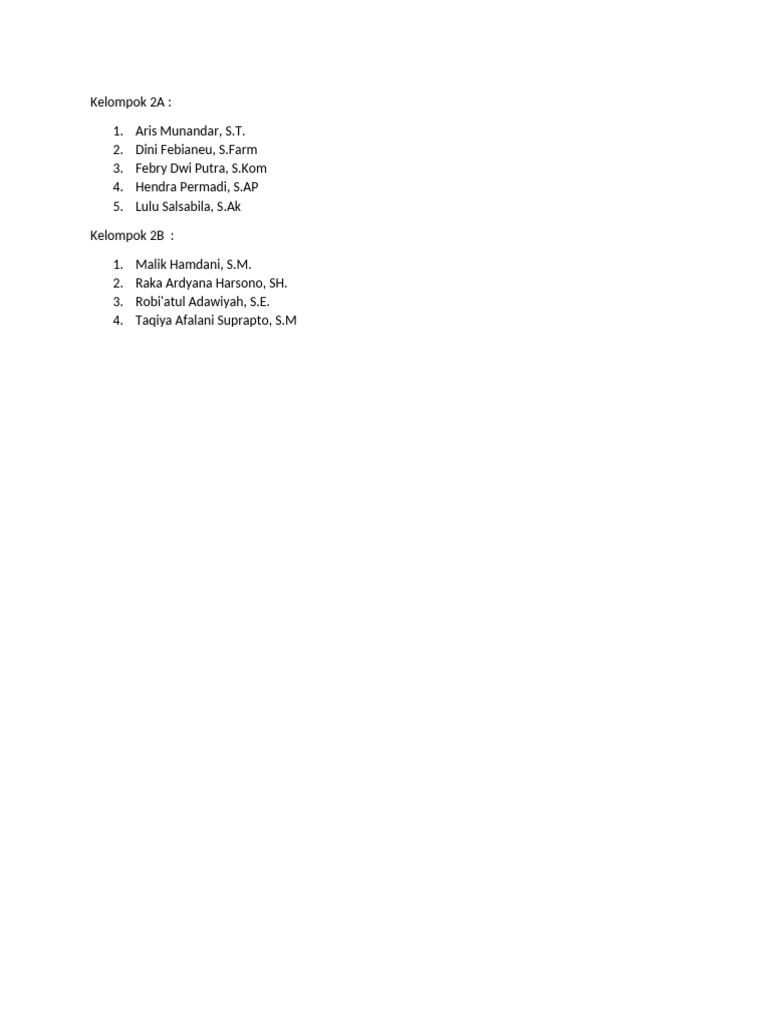 Kelompok 2A 2b | PDF