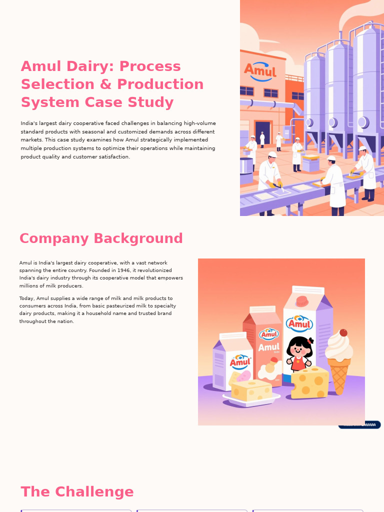 Amul Dairy Production System Case Study | PDF | Milk | Demand