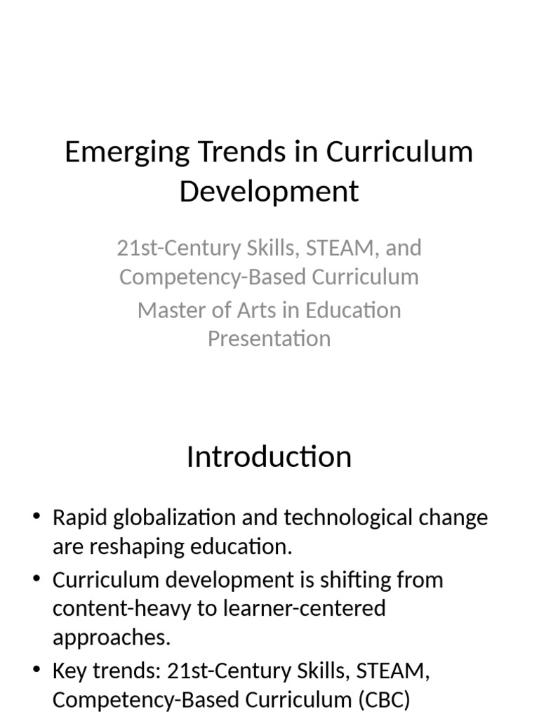 Trends in 21st-Century Curriculum Development | PDF | Pedagogy ...