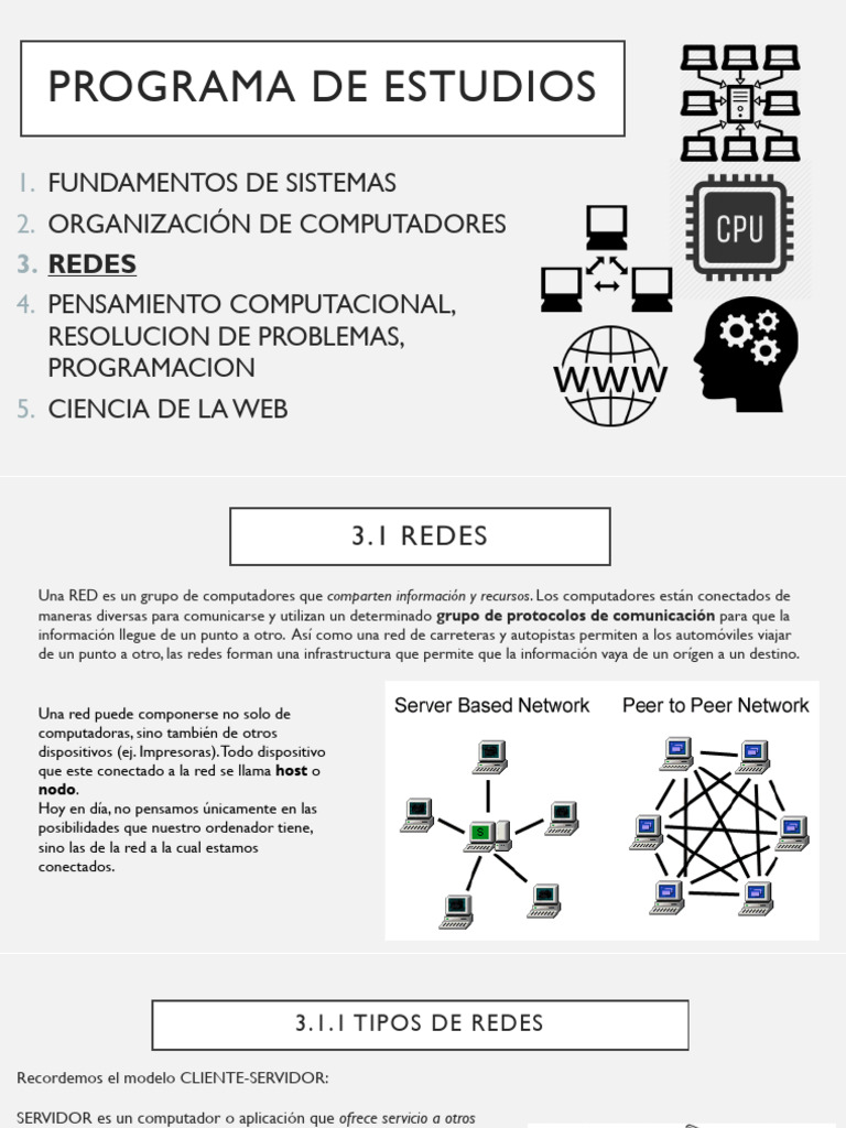 Tipos y Fundamentos de Redes Informáticas | PDF | Red de computadoras ...