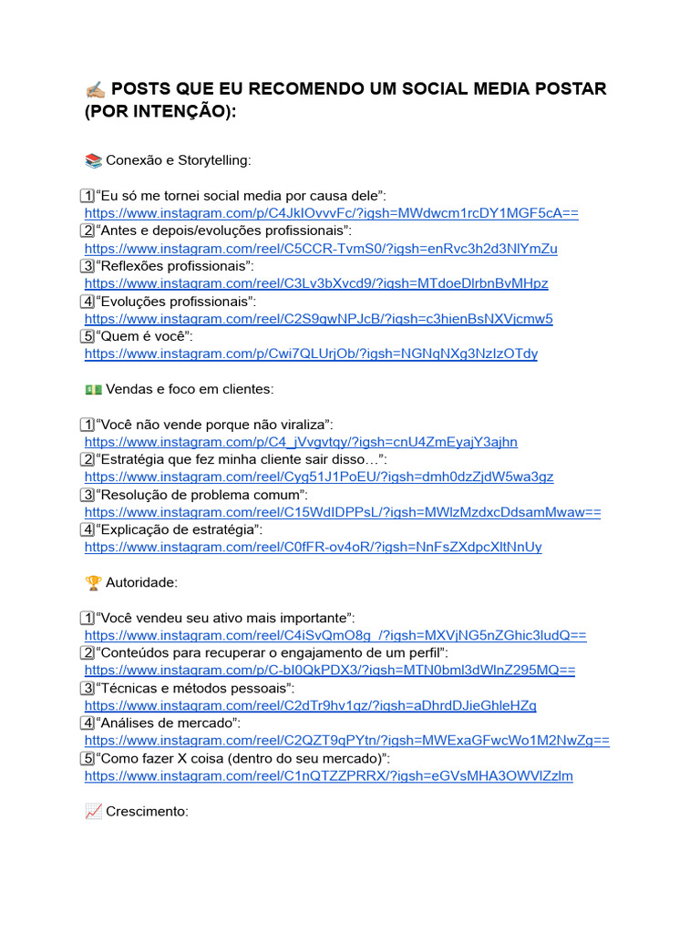 Ideias de Posts para Social Media | PDF