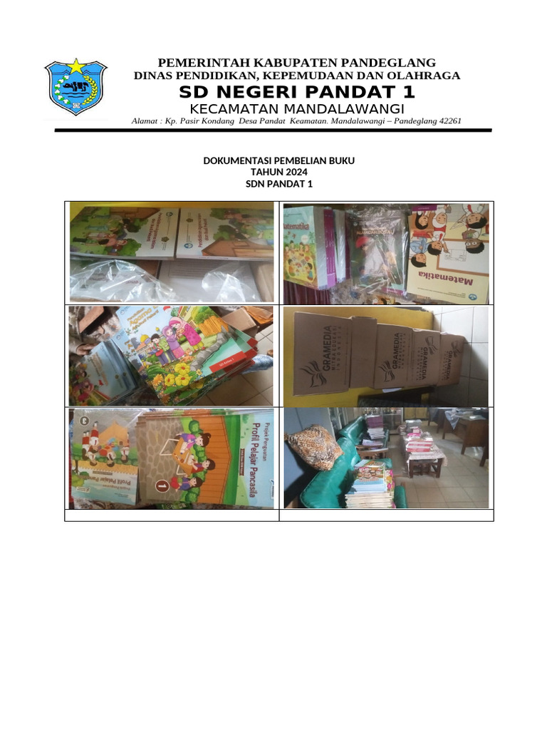 Dokumentasi Pembelian Buku SDN Pandat 1 | PDF