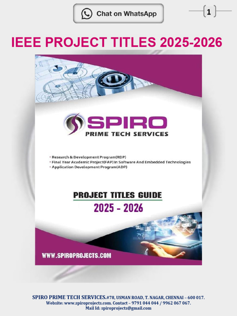 IEEE Project Titles 2025-2026 Overview | PDF | Deep Learning | Machine ...