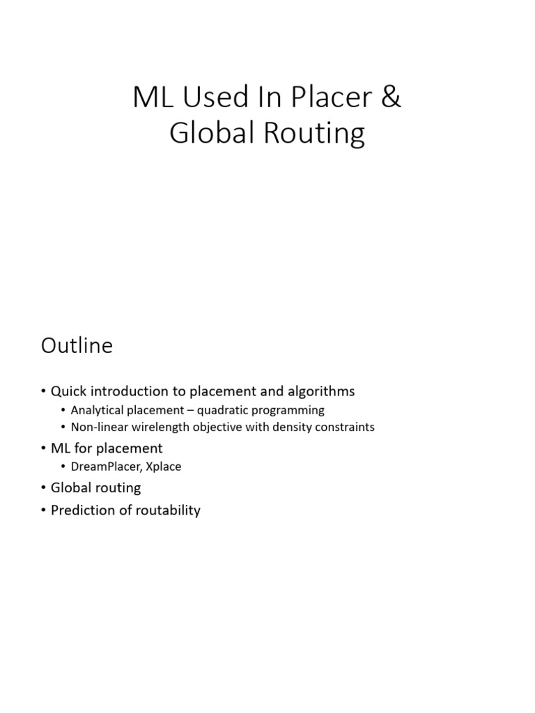 ML Techniques in VLSI Placement & Routing | PDF | Sensitivity And ...