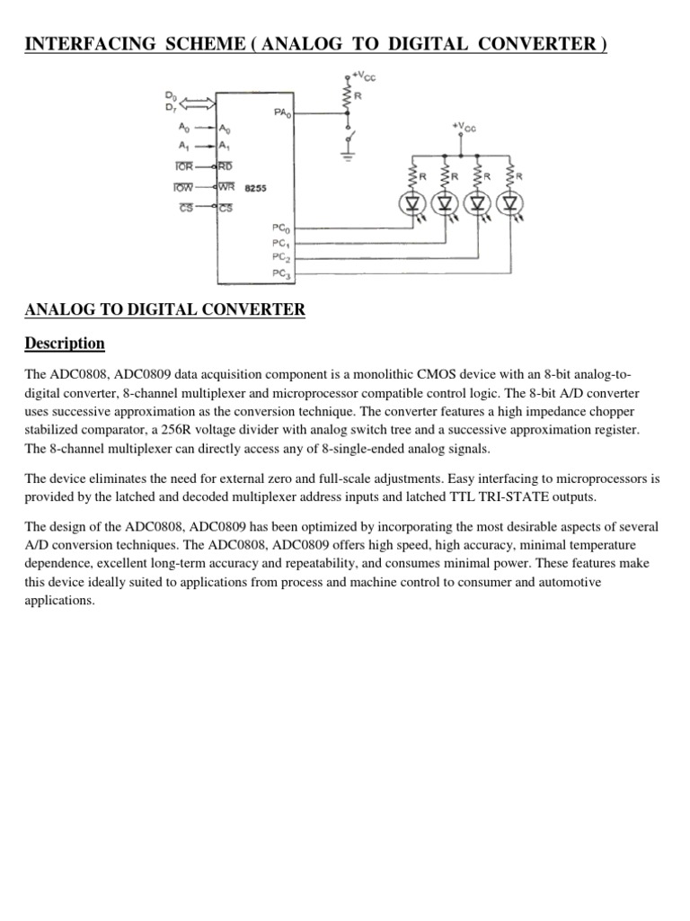 Interfacing Scheme (Analog To Digital Converter) | PDF | Technology ...