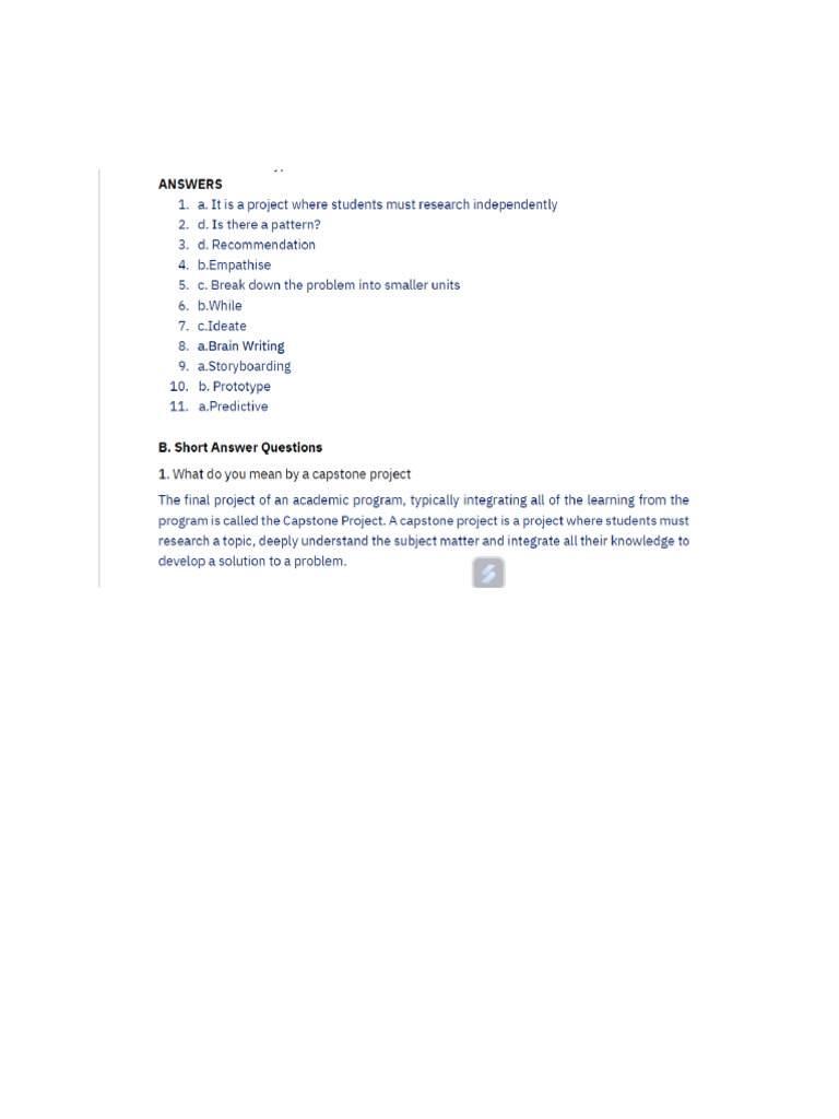 PART - B, Unit 4 Introduction To Capston Project | PDF