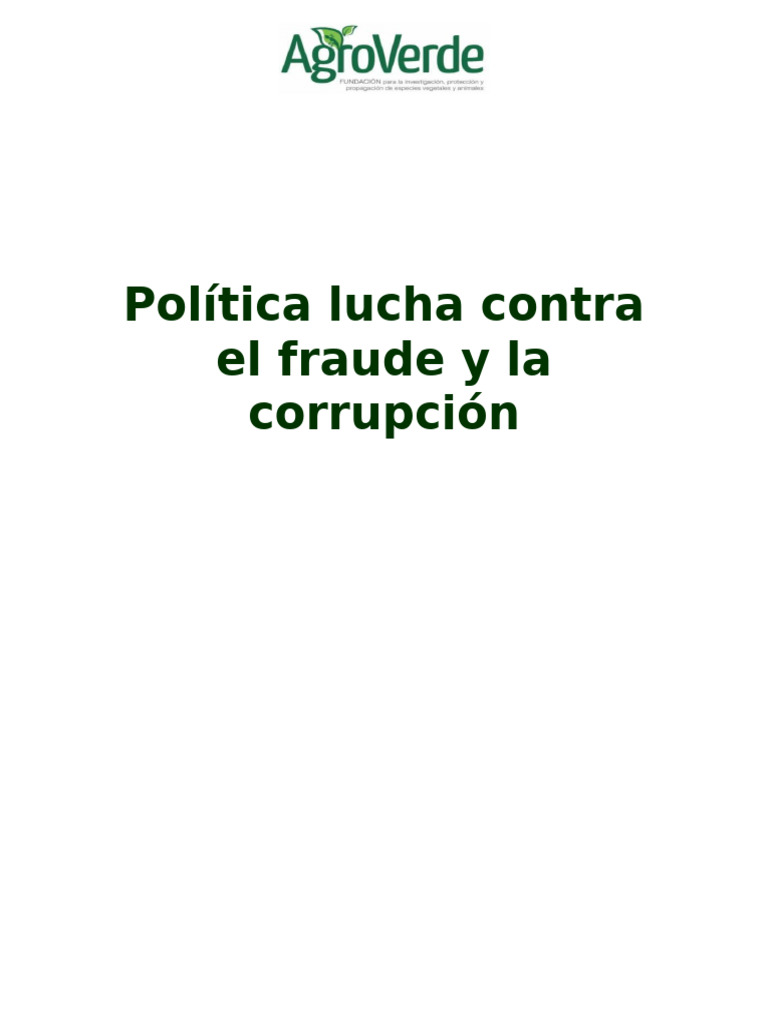 Politica Lucha Contra El Fraude y La Corrupcion | PDF | Corrupción ...