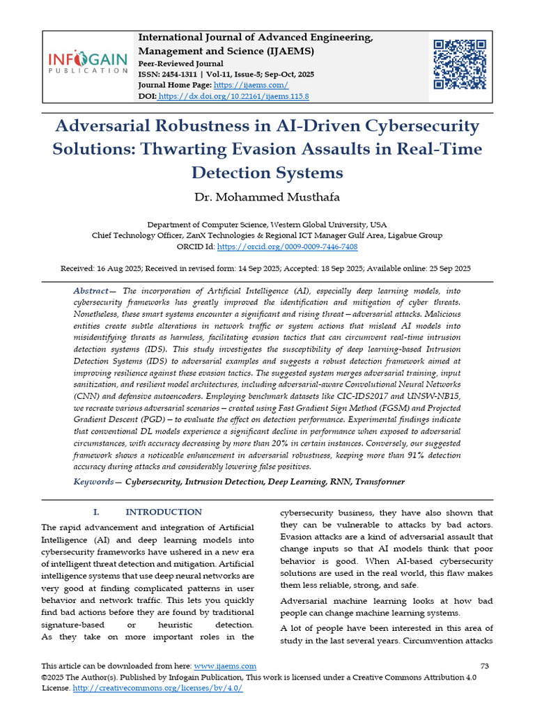 Adversarial Robustness in AI Cybersecurity | PDF | Deep Learning ...