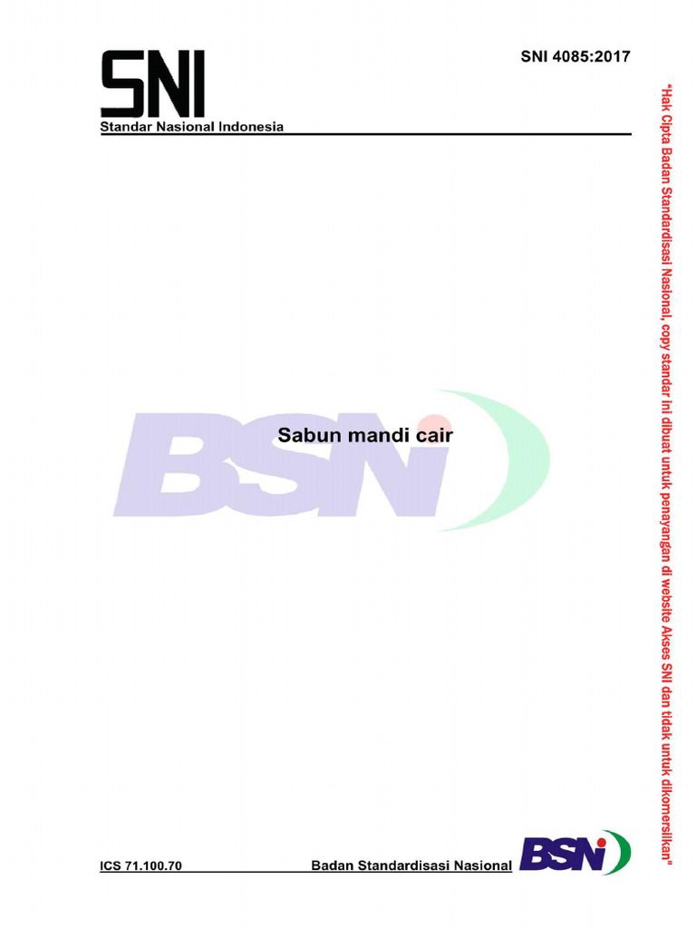 7188 SNI 4085 2017 Sabun Mandi Cair | PDF