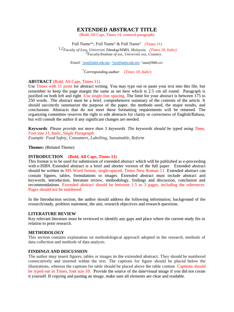 Extended Abstract Submission Guidelines | PDF | Abstract (Summary ...