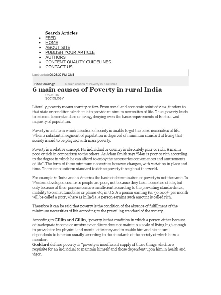Rural poverty articles picture