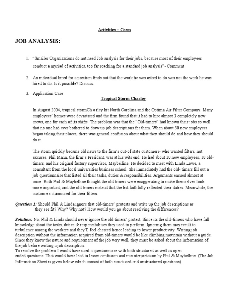 Job Analysis for Effective Workforce Management | PDF | Employee ...