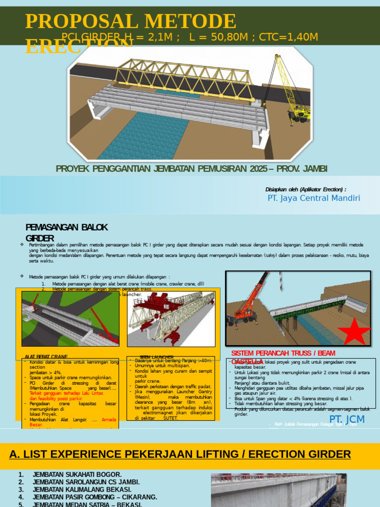 Metode Erection PCI Girder Jembatan Jambi | PDF